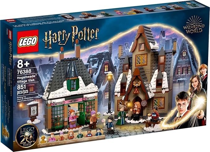 76388 Harry Potter Visita a la Aldea de Hogsmeade Tres Escobas Set de Construcción Juguete 20 Aniversario con Mini Figura Dorada Ron Weasley