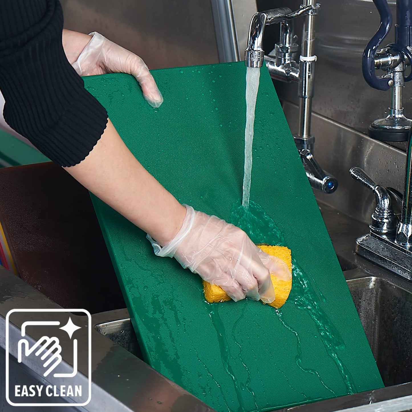 CURTA Cutting Boards for Kitchen, 20" x 14" x 0.5" Green Color Coded Plastic Chopping Board with Anti Slip Surface Dishwasher Safe
