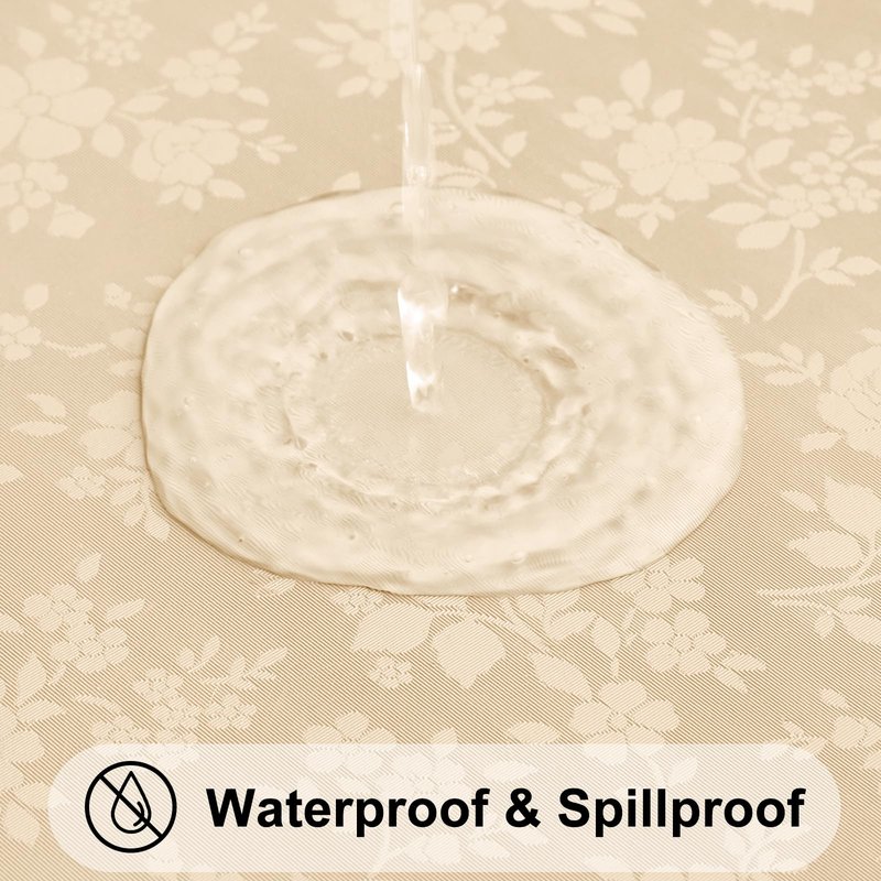 Smiry Rectangle Table Cloth, Waterproof Heavy Duty Vinyl Tablecloths, Wipeable Washable Table Cover for Kitchen and Dining Room (Champagne, 60" X 102")