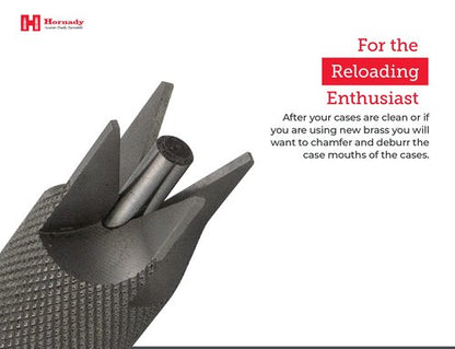 Hornady 4 Blade Outside Diameter Deburring Tool 050173 - Case Prep Reloading Tool Removes Burrs from the Case Mouths for Accurate Bullet Seating -Chamfer Tool Bit for Use with Case Prep Tools