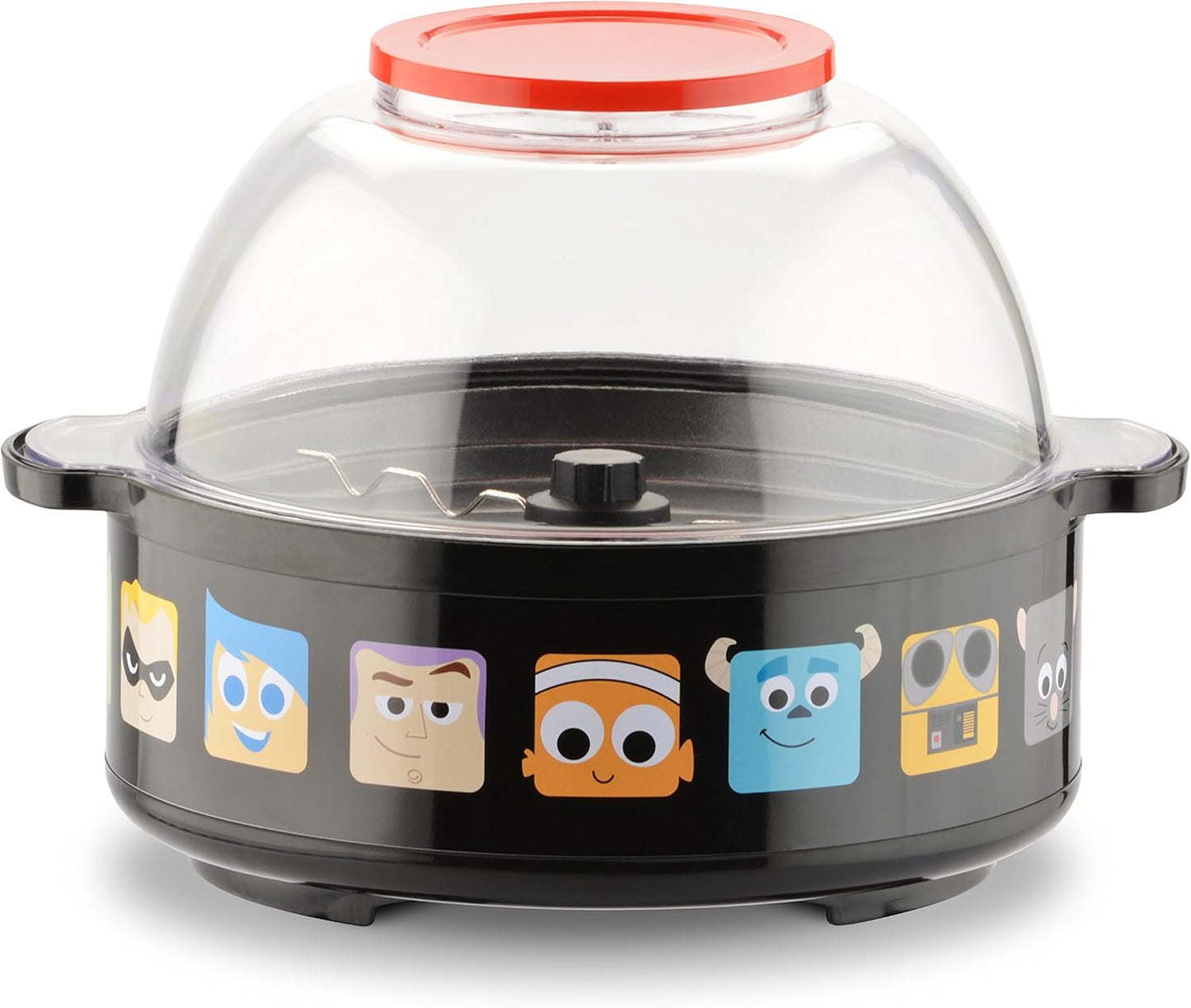 Disney Pixar Stir Popcorn Popper by Select Brands - Electric Countertop Popcorn Maker with Stirring Rod - Includes Kernel Scoop & Oil Spoon - Home Kitchen Appliance for Movies, Parties & More
