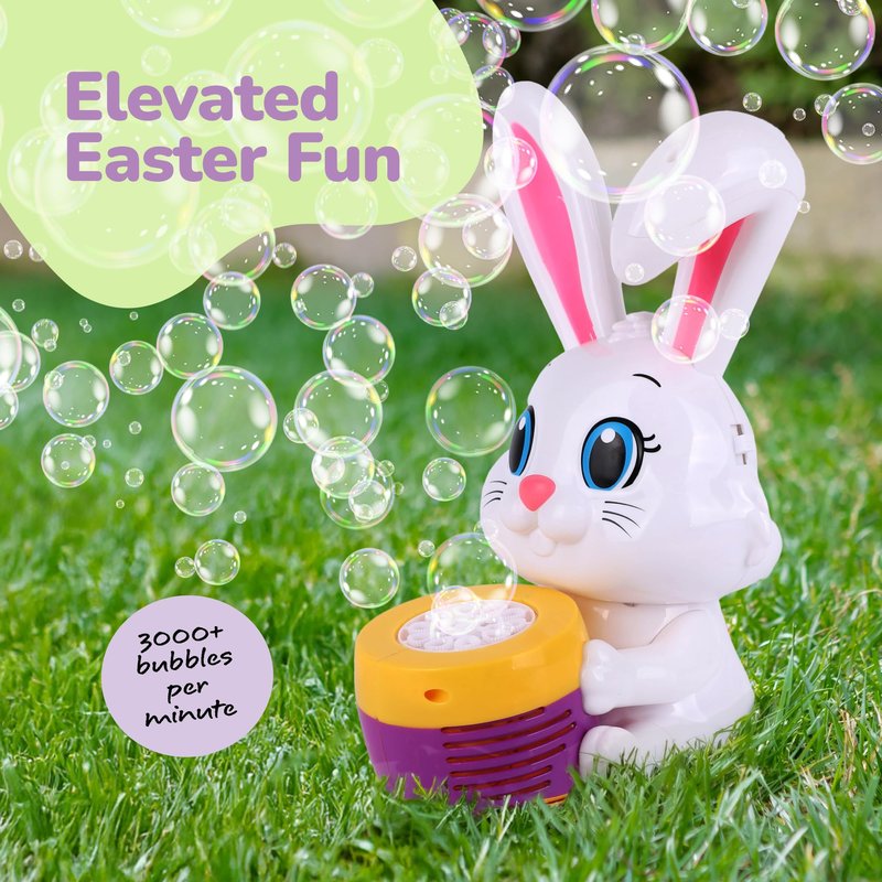 ArtCreativity Bunny Bubble Machine for Toddlers - Bunny Rabbit Bubble Blower Machine Toy for Kids with Refill Solutions, Music, & Batteries - Animal Party Favors and Activities for Girls and Boys