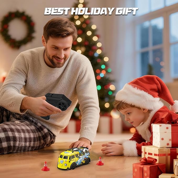 Mini RC Toy Cars for Easter Gifts for Adults Kids Boys Girls RC Drift Car 1:32 Scale 2.4GHz remote control Remote Control Car with LED Lights 4 Obstacles Stunt Drifting RC Toys 4WD 25 km/h