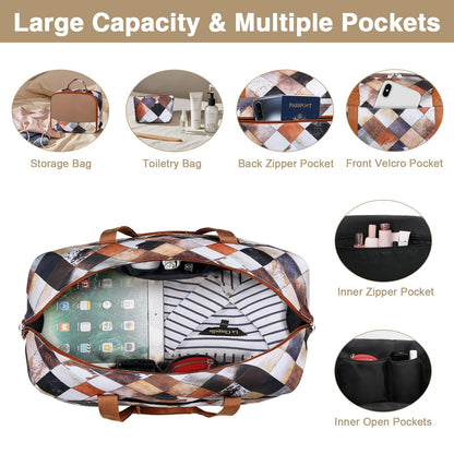 IBFUN Weekender Bags for Women, Travel Duffle Bag with Shoe Compartment Carry on Weekender Overnight Duffel for Weekend Travel Business Trip 3PCS