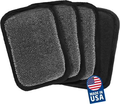 MEKER Grill Brush Replacement Pads - Ultra Safe Cleaning | 4-Pack Grill Cleaner Pads