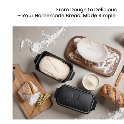 RYEDE Cast Iron Duct Oven for Sourdough Bread baking, 9×5 Loaf Pan with Lid, Bread Pans for Homemade Bread, 2 in 1 Dutch Oven Pot with Lid, Pre-Seasoned (4.5 QT)