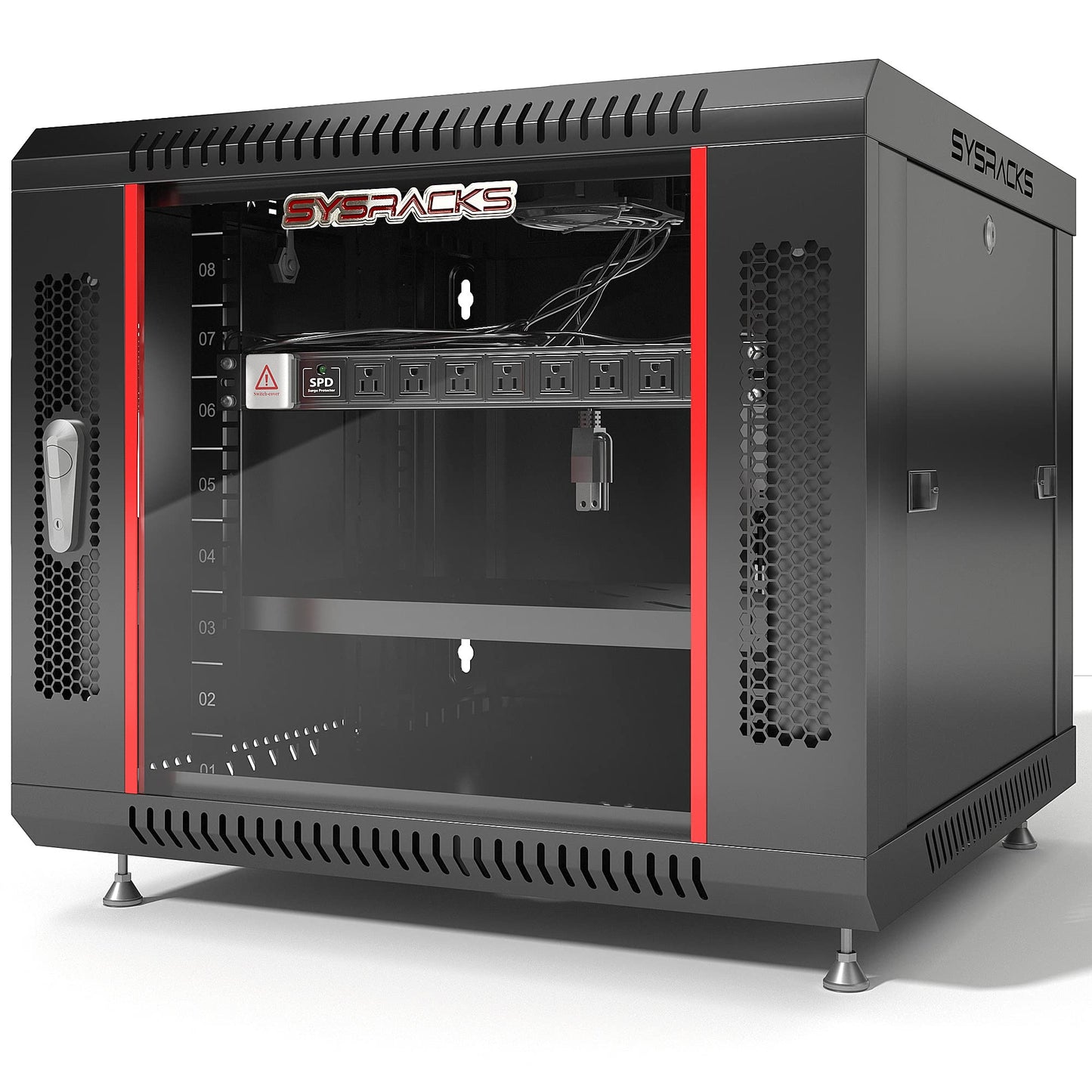 9U Wall Mount Server Rack Cabinet – 19" Network Rack Enclosure, 18" Deep Data Rack Cabinet with Fan, PDU & Shelf for IT Equipment, Switches and Patch Panel