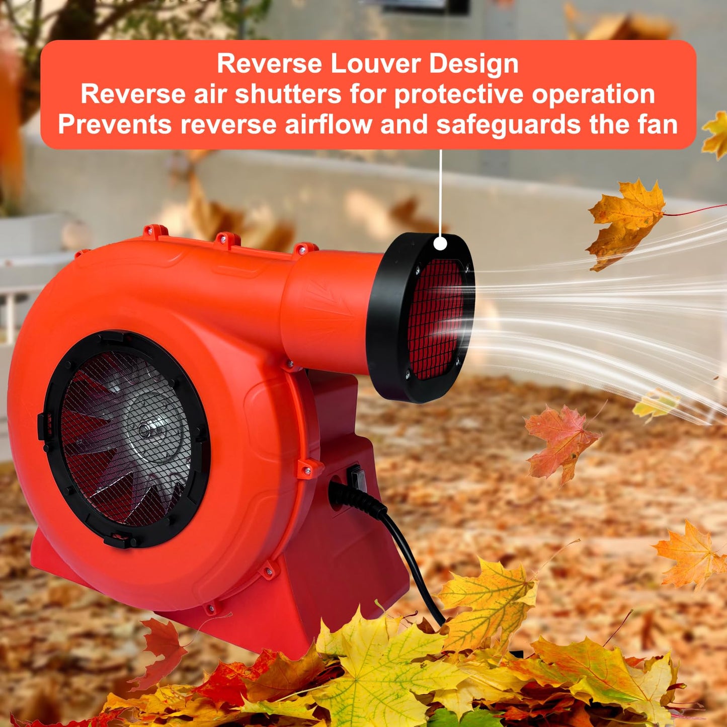 GONFLABLE 1500W 2HP High Power Bounce House Blower, Portable Fan Pump Air Blower Commercial for Large Inflatables, Bubble House, Water Slides, Castle, Jump Slides, Holiday Decorations