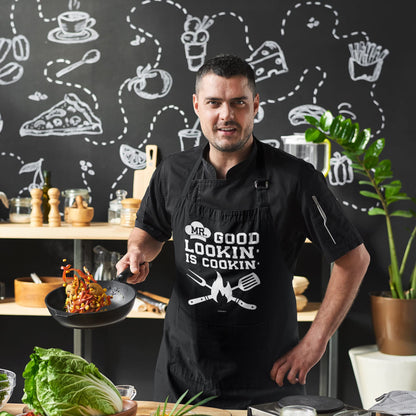 VAGAVY 100% Cotton, Black Funny Aprons for Men, Dad, Husband - Birthday, Father’s Day Grilling Gifts for Papa, Husband.