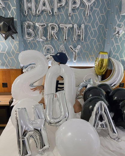 White Number 60 Balloon 40 inch, Translucent 60 Number Balloons, 60th White Birthday Decorations for Women Men, 60 Year Old Party Supplies