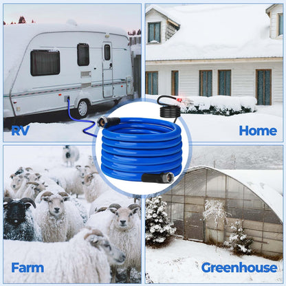 HOHOMETIC 30FT Heated Drinking Water Hose - RV Accessory, Heavy-Duty -45F Antifreeze