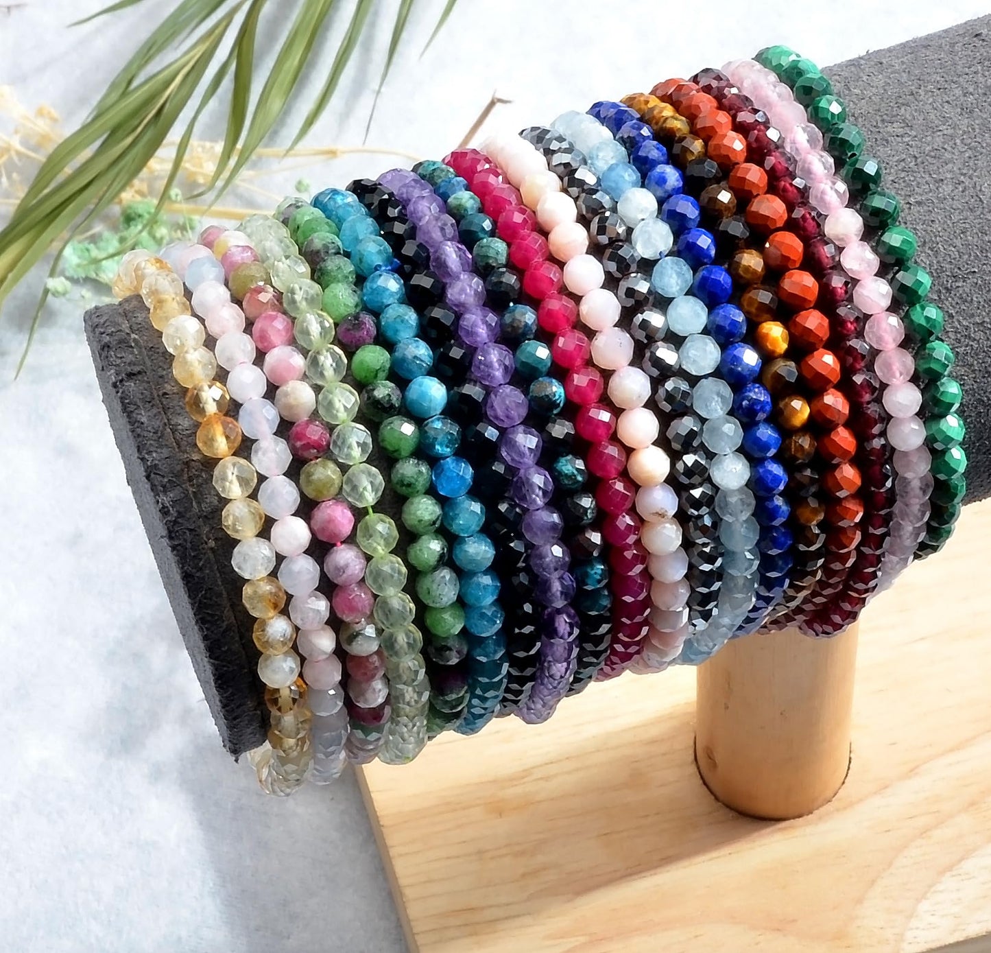 MASSIVE BEADS Natural Genuine Gemstone Beads Healing Crystal Chakra Reiki Jewelry Faceted Round Beads Bracelets (Amethyst, 3mm)