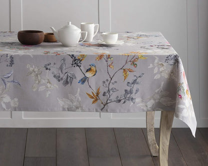 Maison d' Hermine Table Cloth Rectangle Table 100% Cotton 70 x 140 Inches Fall Tablecloth Reusable Everyday Use for Thanksgiving Christmas Decorations Dining Farmhouse Party (Equinoxe - Grey)