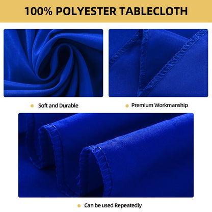 ZarzaaSik 10-Pack Round 108-inch Royal Blue Table Cloths, Solid Stain and Wrinkle Resistant Circular Tablecloth, Premium Plain Weave Polyester Fabric Table Linen Covers for Hotel, Banquet