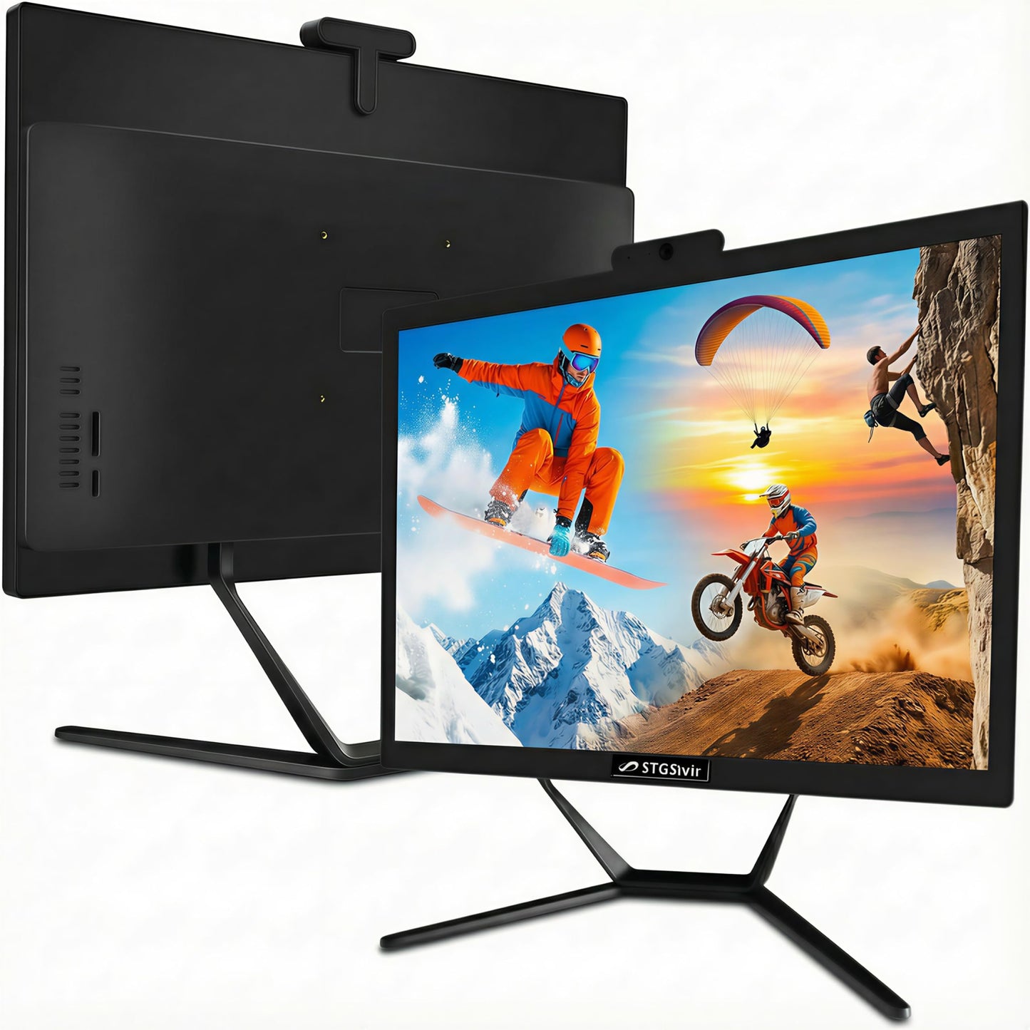 STGSivir All in One Desktop Computer, 21.5" FHD Display, Intel Core i7 up to 3.9G, 16GB RAM, 512GB SSD, WiFi 5, BT, RGB Keyboard & Mouse, Webcam, Windows 11 Home
