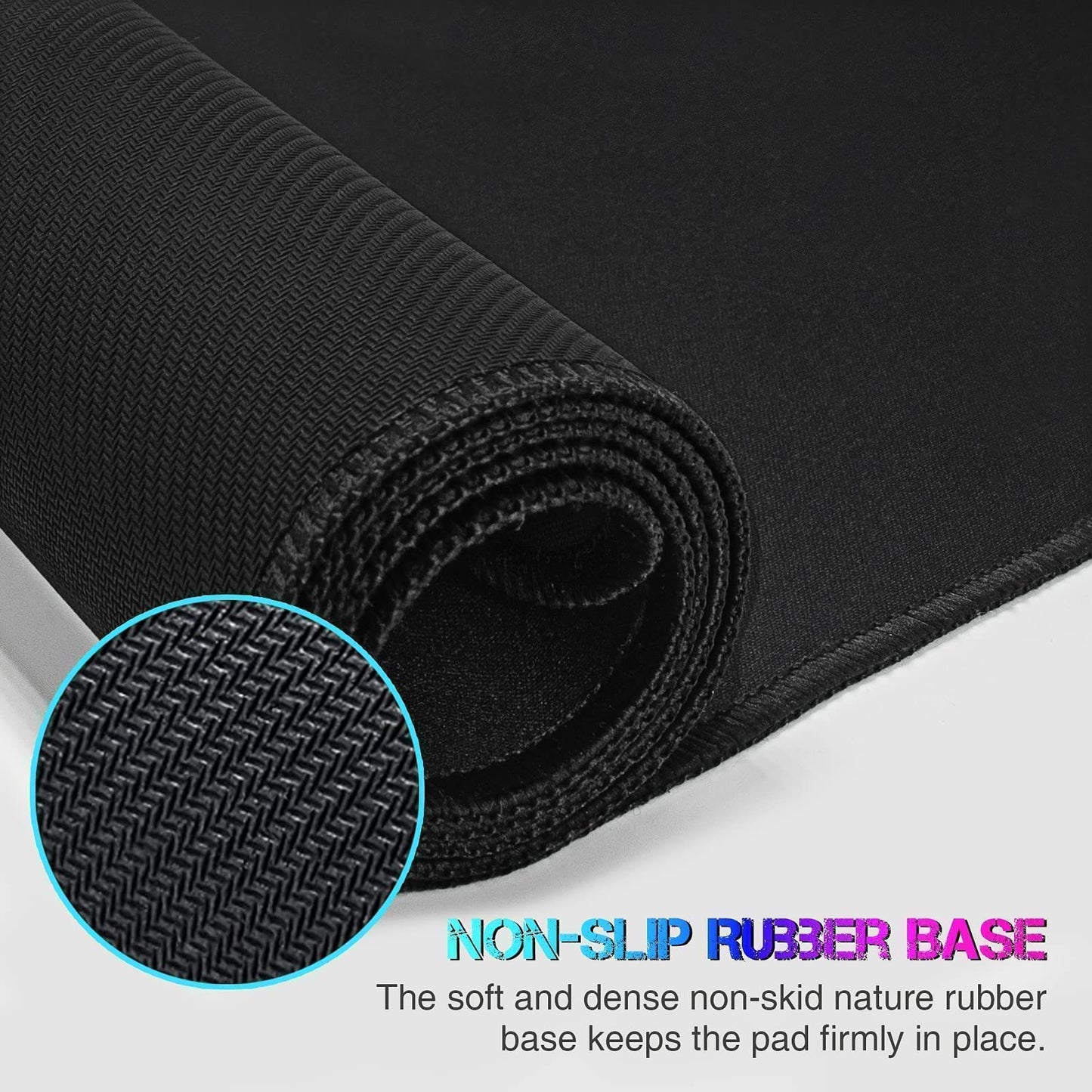 ETZ Large Gaming Mouse Pad 31.5 x 11.8 × 0.12 in,with Stitched Edges,Extended Mousepad,Durable Non-Slip Natural Rubber Base,Washable Keyboard Pad, (Black Mouse Pad (80 * 30)-XIU)