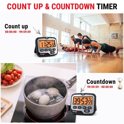 TempPro TM01 Kitchen Timers for Cooking with Count Up Countdown Timer, Digital Timer for Kids Students with Touch Backlight, Study Timers for Classroom Teacher Supplies(Previously ThermoPro)