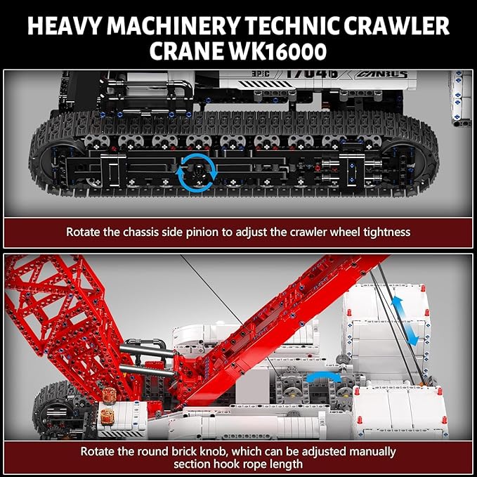 Mould King 17046 Crawer Crane LR16000 Building Block Kits MOC Mobile Crane Heavy-Duty Cranes Model Sets to Build APP Control Large Engineering Vehicles Collectible Set for Adults (4494+ Pieces)