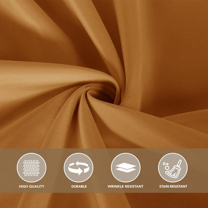 sancua Thanksgiving Round Tablecloth 120 Inch Diameter, 8 Pack Bronze, Circle Polyester Fabric Light Brown Fall Table Cloth Cover for Harvest Wedding Party Reception Banquet (Fit 48-96 Inch Tables)