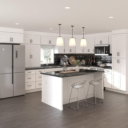 Furinno Shaker Farm Sink Base Kitchen Cabinet - Ready to Assemble, 24"D x 36"W x 34.5"H, White
