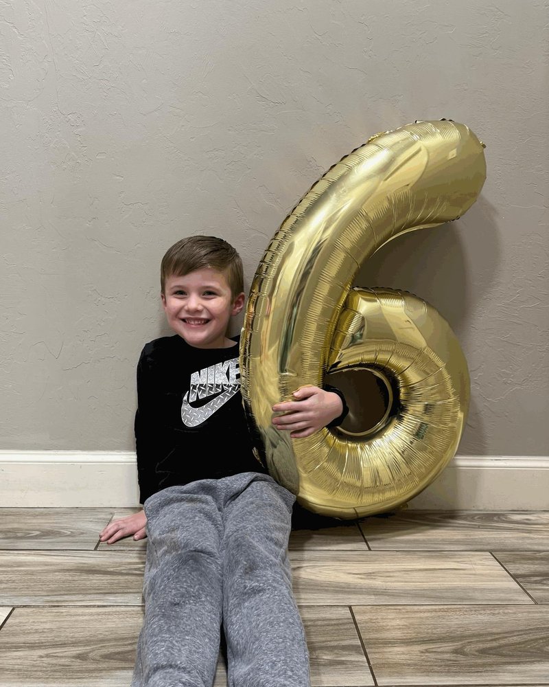 Light Gold Number 6 Balloon 40 Inch, 6th Birthday Party Decorations for Children, Giant 6 Foil Balloon for Party Supplies