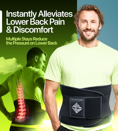 5XL Plus Size Back Brace – Adjustable Lumbar Support for Women & Men | Lower Back Pain Relief & Injury Prevention | Discreet Under-Clothes Belt for Big, Tall, Obese & Overweight Individuals