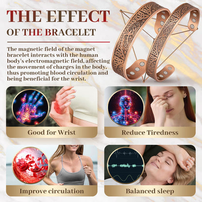 Auramag Bracelets for Men, 100% Pure Copper bracelets for women, Magnetic Bracelets with 3500 Gauss Effective Magnets, Adjustable Copper Jewelry Gift with Gift Box