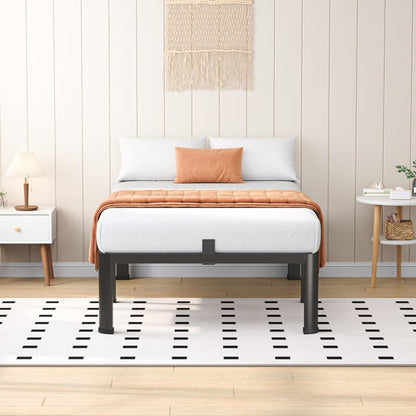 VIPSHOW 18 Inch Twin Heavy Duty 3500 lbs Bed Frame with Round-Corner Legs & Anti-Squeak Design – Quick Assembly Metal Platform, No Box Spring Needed