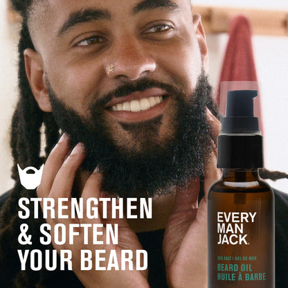 Every Man Jack Men's Beard Oil - Aged Bourbon Fragrance - Deeply Moisturizes and Softens Your Beard and Adds a Natural Shine - Naturally Derived with Shea Butter and Argan Oil - 1 fl oz