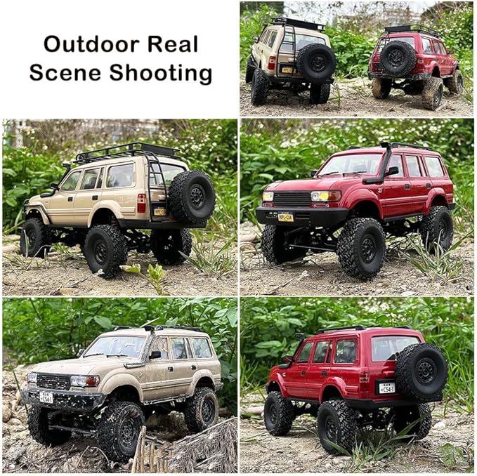 GoolRC RC Truck WPL C54 RC Crawler 1/16 Scale Remote Control Car 4WD All Terrain Off Road RC Rock Crawler 2.4GHz RC Climbing Car with LED Lights for Adults (Yellow)