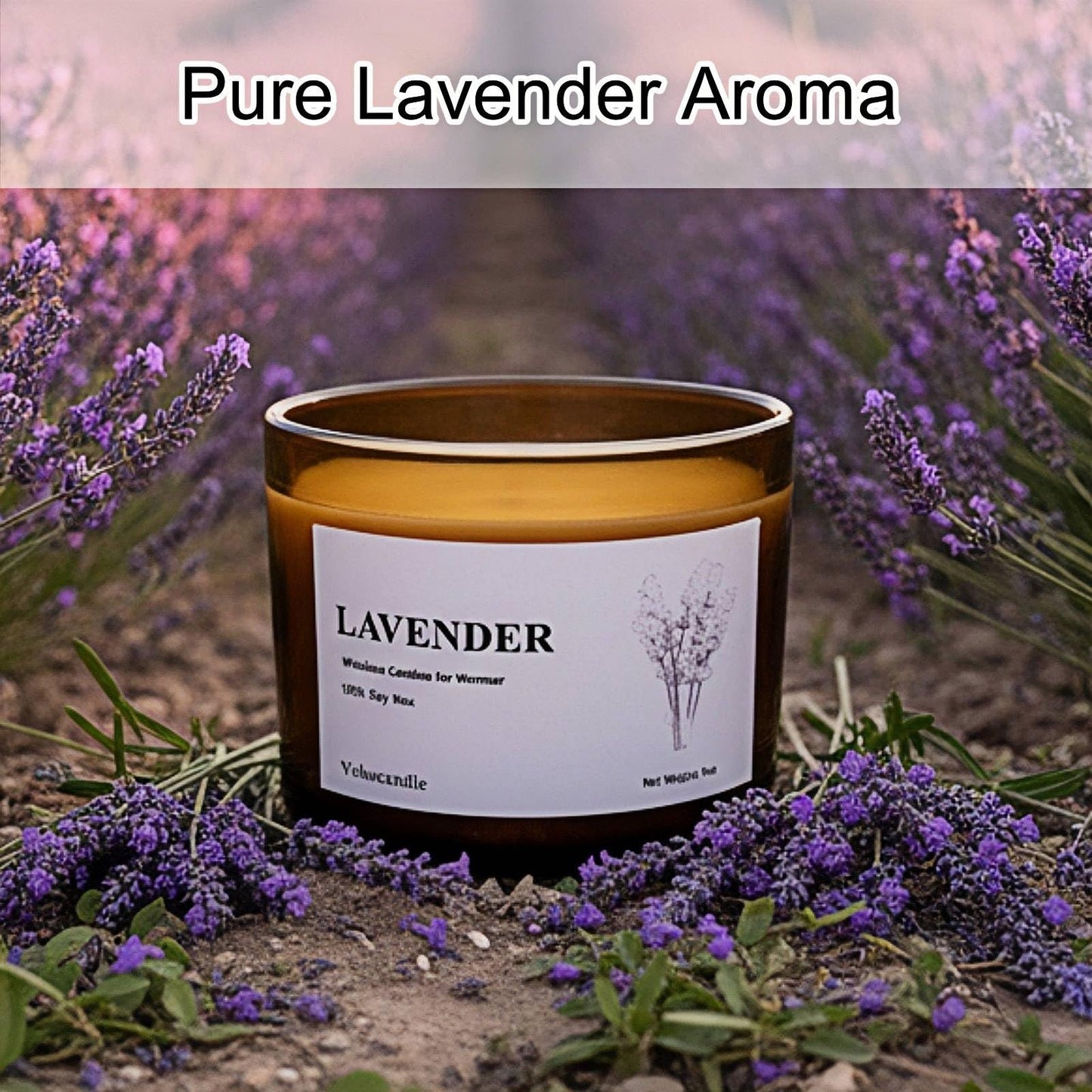 VOHO Lavender Wickless Candles for Candle Warmer Lamp, 9oz Soy Candle with Stirring Spoon & Lid, Wickless Lavender Aroma Ideal for Candle Lamp, Candles Gifts for Women Birthday Christmas Home Aroma