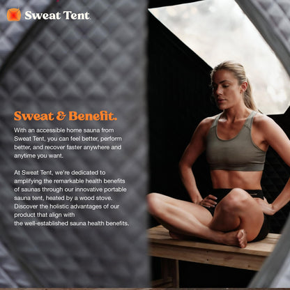 SweatTent Portable Outdoor Sauna (Extra Large) Pro Bundle – Complete Kit with Stove, Cedar Bench, Essential Oil, Wool Hat, Accessories, Quick Assembly, High-Temperature, 10 Adults, Backyard & Camping