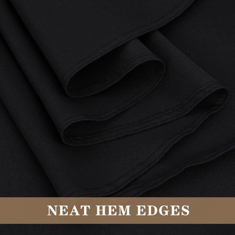 Fitable 6 Pack Black Round Table Clothes - 90 Inches in Diameter - Stain Resistant and Washable Tablecloths, Polyester Fabric Table Covers for Wedding, Party, Banquet, Gathering