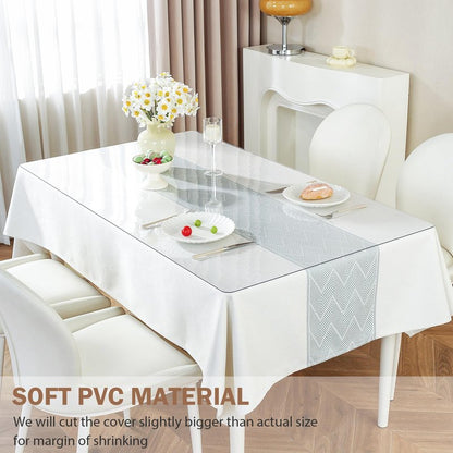 LovePads Clear Table Cover Protector 42 x 88 Inch, 1.5mm Thick Plastic Table Cover, Table Protector for Dining Room Table, Waterproof Vinyl Tablecloth Table Pad Mat for Kitchen, Dresser, Writing Desk