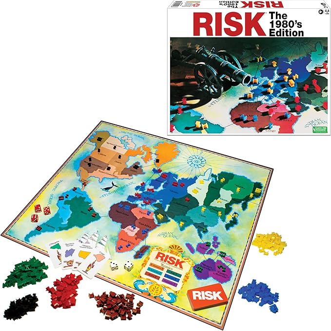 Risk The 1980's Edition with Original 1980's Artwork and Components by Winning Moves Games USA Strategy Board Game of World Domination for 2 to 6 Players Ages 8+
