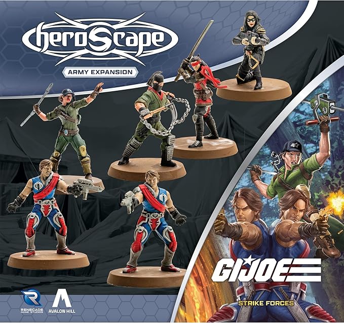 Renegade Game Studios GI Joe Heroscape Strike Forces Army Expansion - 4 Heroes 2 Squads Tactical Glyphs
