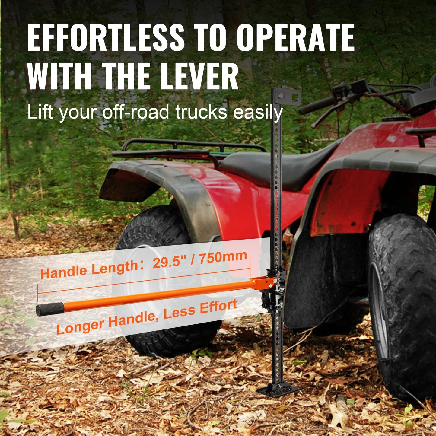 VEVOR Farm Jack,48" Utility High Lift Farm Jack, 7000 lbs Capacity Ratcheting Off Road Utility Jack, Heavy-Duty Farm Jack for Tractor, Truck, SUV, Bumper Lift, Orange