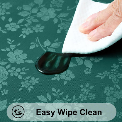Smiry Rectangle Table Cloth, Waterproof Heavy Duty Vinyl Tablecloths, Wipeable Washable Table Cover for Kitchen and Dining Room (Green, 52" X 70")