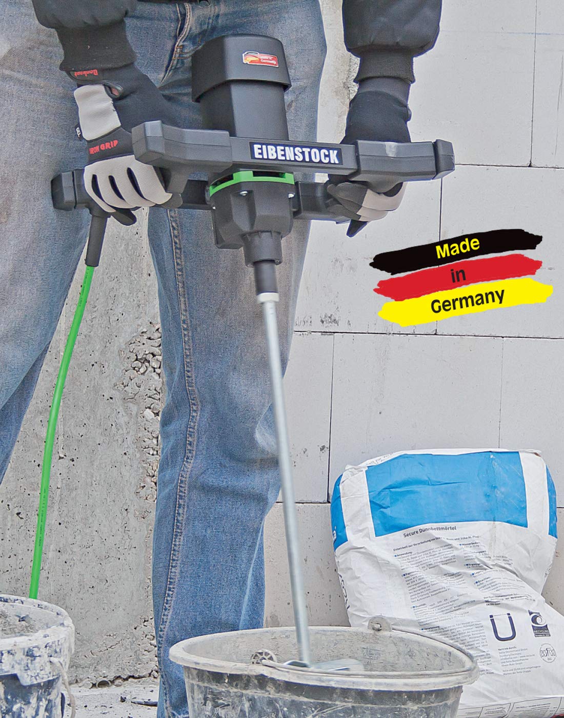 CS Unitec | EHR 18.1 S | Electric Compact Mixing Drill for 2-Bag Batches or 20 Gallons. 9.5 Amp, 0-450 RPM - Made in Germany