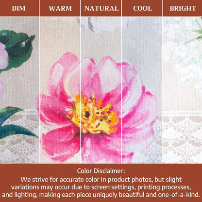 Maison d' Hermine Table Cloth Rectangle Table 100% Cotton 60 x 108 Inches Tablecloth Reusable Decorative for Dining Kitchen Room Farmhouse Home Gifts for Mothers Day Spring Summer - Pivoine