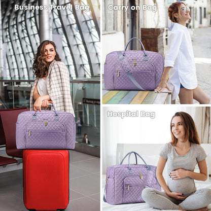 LOVEVOOK Travel Duffle Bag, Weekender Bag for Women with Professional Laptop Compartment Carry on Overnight Case with Toiletries Kit Wet Pocket for Business Travel, Hospital bag for Labor and Delivery