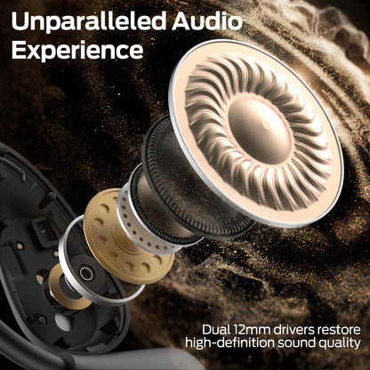 Monster Open Ear AC210 Headphones, Bluetooth 5.4 Earphones Stereo Sound, Wireless Headphones 30 Hours Playback, Type-C Charging, IPX5 Waterproof Open Ear Earbuds,Black