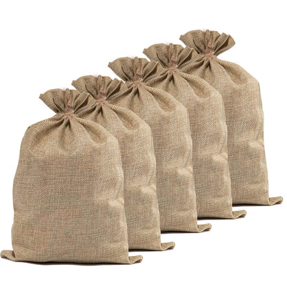 5PCS Large Burlap Bags- 20x30 Inch Natural Jute Burlap Sacks, Reusable Plant Grow Bags Root Vegetable Holders, Strong Potato Sacks for Gardening Planting Food Storage