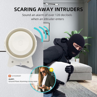 WiFi and 4G GSM (2nd GEN) Home Security Alarm System, Door/Window Sensor (x7) 3 Motion Detector with Smart Life and Tuya App Alert, Works with Google Assistant and Alexa (WIFI-GSM-4G)