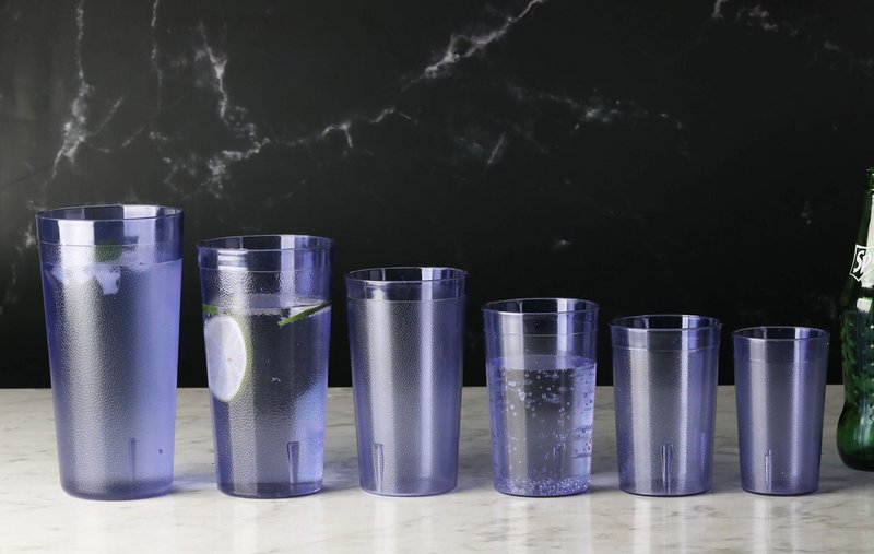 New Star Foodservice Restaurant-Grade Polycarbonate Beverage Tumblers, 8 oz, Blue, Set of 12