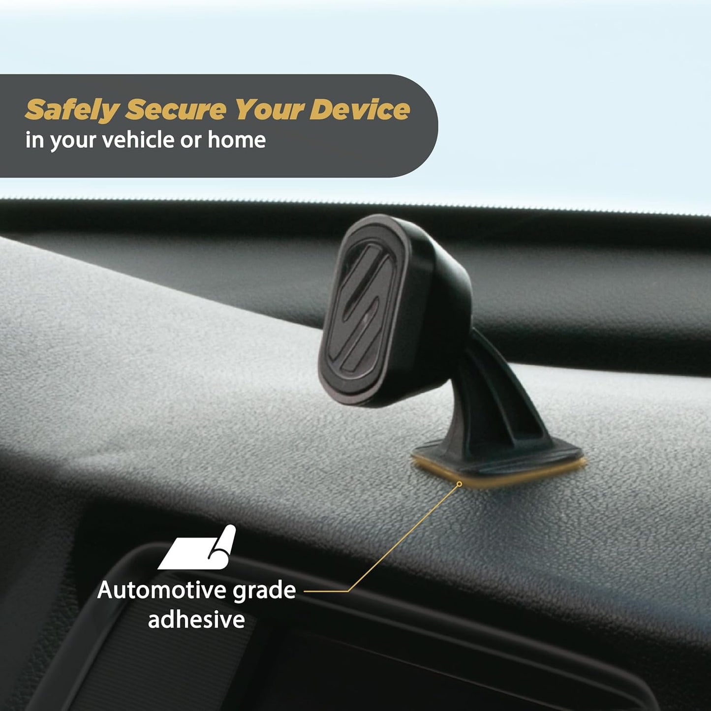 Scosche MMWSM-2PKXCES0 MagicMount Select Magnetic Car Phone Holder Mount for iPhone and Android - 2 Pack - Secure Magnetic Cell Phone Mount for Car Window or Dash - Universal 360° Adjustable Head