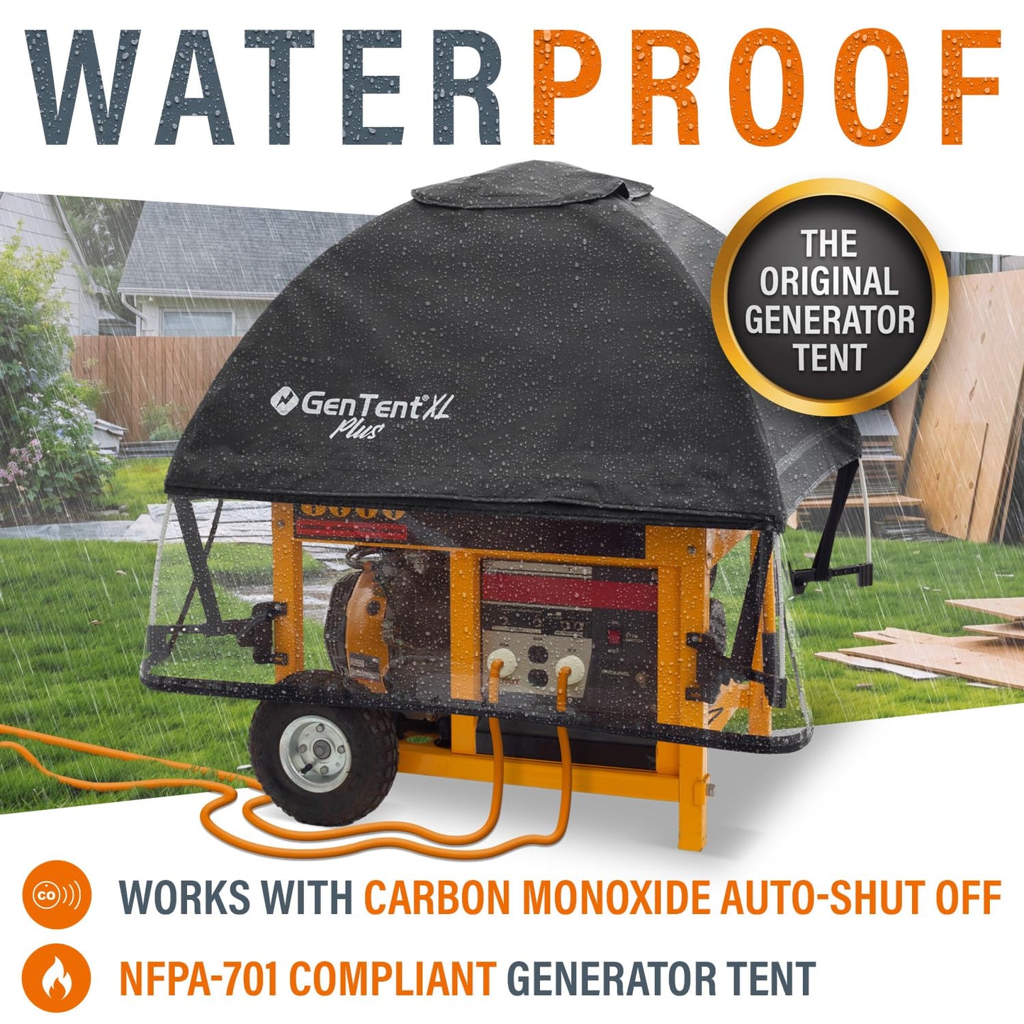 GenTent XL Open Frame Running Cover - Universal Adapter Kit Generator for Larger Generators Tent (Onyx, XL - Plus)