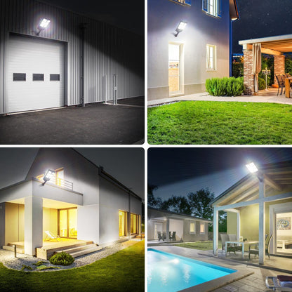 150W Solar Lights Outdoor, 8000LM Led Flood Light Motion Sensor with Remote Control, 3 Modes Solar Street Light Outdoor for Yard, Garden, Path, Parking lot - IP65 Waterproof