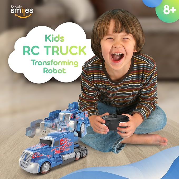 Kids Transforming Robot RC Truck Toys for Boys Ages 8-13 Years Remote Control Car Gift