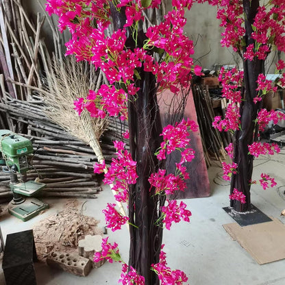 Quepiem Large Pink Artificial Bougainvillea Tree Artificial Tree for Landscape and Venue Decoration - Indoor Outdoor Use (2.5x2m)